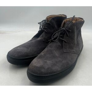 TODS Boots Mens Sz 9 POLACCHINI Suede Chukka Dark Gray Lace Up Casual Ankle